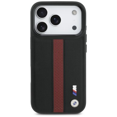 iPhone 17 Pro BMW M Perforated Stripe Logo MagSafe dėklas – raudonas 2 iPhone 17 Pro BMW M Perforated Stripe Logo MagSafe dėklas – raudonas 2