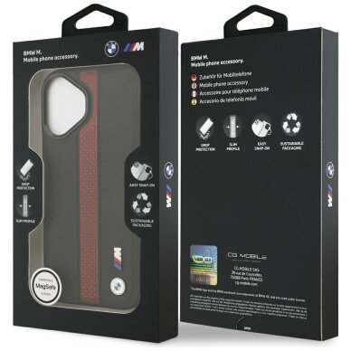 iPhone 17 BMW M Perforated Stripe Logo MagSafe dėklas – raudonas 7