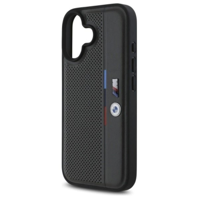 iPhone 16 – BMW M Perforated Tricolor Detail Line dėklas - Tamsiai pilkas 5