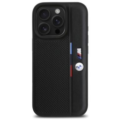 iPhone 16 Pro – BMW M Perforated Tricolor Detail Line dėklas - Juodas 2