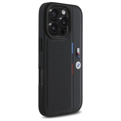 iPhone 16 Pro – BMW M Perforated Tricolor Detail Line dėklas - Juodas 3