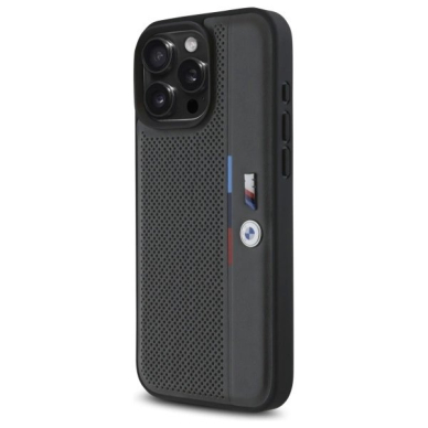 iPhone 16 Pro – BMW M Perforated Tricolor Detail Line dėklas - Tamsiai pilkas 1 iPhone 16 Pro – BMW M Perforated Tricolor Detail Line dėklas - Tamsiai pilkas 1