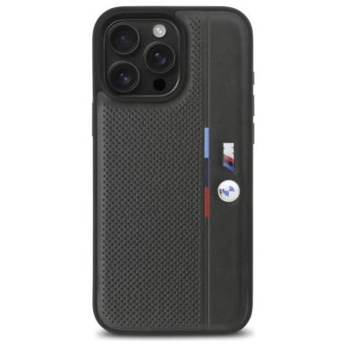iPhone 16 Pro – BMW M Perforated Tricolor Detail Line dėklas - Tamsiai pilkas 2