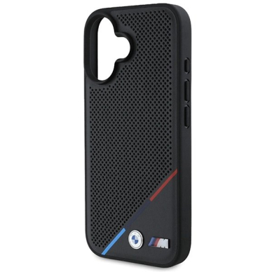 iPhone 16 Plus – BMW M Perforated Tricolor Line MagSafe dėklas - Juodas 5
