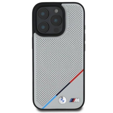 iPhone 16 Pro – BMW M Perforated Tricolor Line MagSafe dėklas - Pilkas 2