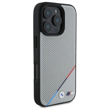 Orginalus BMW Dėklas M Perforated Tricolor Line MagSafe  iPhone 16 Pro Max - Pilkas 3 Orginalus BMW Dėklas M Perforated Tricolor Line MagSafe  iPhone 16 Pro Max - Pilkas 3