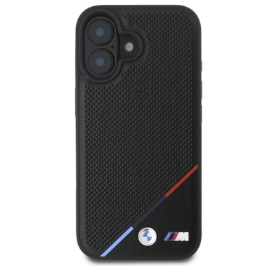 iPhone 16 – BMW M Perforated Tricolor Line MagSafe dėklas - Juodas 2 iPhone 16 – BMW M Perforated Tricolor Line MagSafe dėklas - Juodas 2