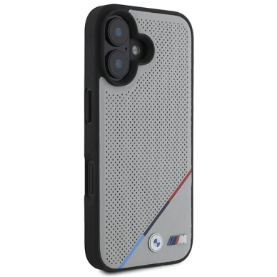 iPhone 16 – BMW M Perforated Tricolor Line MagSafe dėklas - Pilkas 3