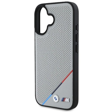 iPhone 16 – BMW M Perforated Tricolor Line MagSafe dėklas - Pilkas 5