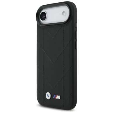 iPhone 17 Air dėklas BMW M Quilted Logo, MagSafe – juodas 1
