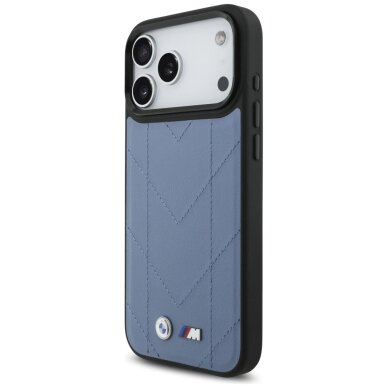 iPhone 17 Pro Max dėklas BMW M Quilted Logo, MagSafe – mėlynas 1