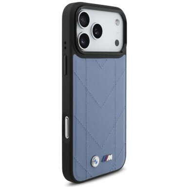 iPhone 17 Pro Max dėklas BMW M Quilted Logo, MagSafe – mėlynas 3