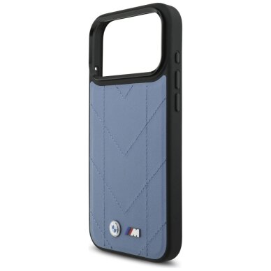 iPhone 17 Pro Max dėklas BMW M Quilted Logo, MagSafe – mėlynas 5