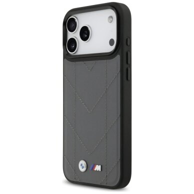 iPhone 17 Pro Max dėklas BMW M Quilted Logo, MagSafe – grafito 1
