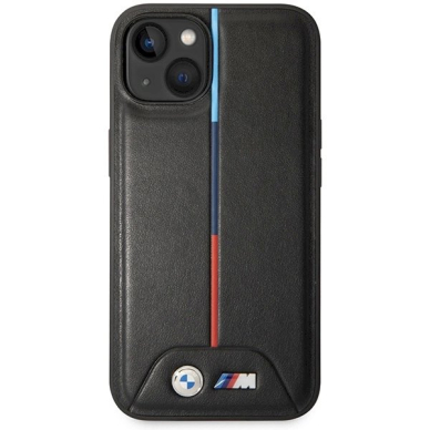 BMW M Quilted Tricolor Dėklas skirtas iPhone 15 / 14 / 13 - Juodas 2