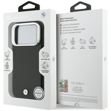 iPhone 17 Pro BMW M Sign Metal Logo MagSafe dėklas – juodas 7