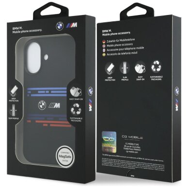 iPhone 17 BMW M silikoninis MagSafe dėklas su horizontalia linija – juodas 7