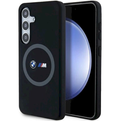 Originalus BMW dėklas M Silicone Printed Ring MagSafeSamsung Galaxy S24 - juodas Originalus BMW dėklas M Silicone Printed Ring MagSafeSamsung Galaxy S24 - juodas