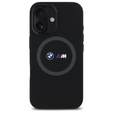 Orginalus BMW Dėklas M Silicone Printed Ring MagSafe iPhone 16 - Juodas 2 Orginalus BMW Dėklas M Silicone Printed Ring MagSafe iPhone 16 - Juodas 2