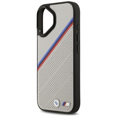 iPhone 17 dėklas BMW M Tricolor Metal Logo, MagSafe – pilkas 5 iPhone 17 dėklas BMW M Tricolor Metal Logo, MagSafe – pilkas 5