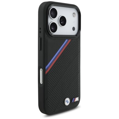 iPhone 17 Pro dėklas BMW M Tricolor Metal Logo, MagSafe – juodas 3 iPhone 17 Pro dėklas BMW M Tricolor Metal Logo, MagSafe – juodas 3