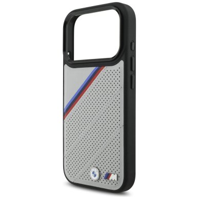 iPhone 17 Pro dėklas BMW M Tricolor Metal Logo su MagSafe – pilkas 5 iPhone 17 Pro dėklas BMW M Tricolor Metal Logo su MagSafe – pilkas 5