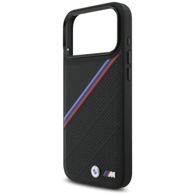 iPhone 17 Pro Max dėklas BMW M Tricolor Metal Logo MagSafe – juodas 5