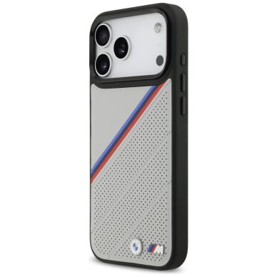 iPhone 17 Pro Max dėklas BMW M Tricolor Metal Logo su MagSafe – pilkas 1 iPhone 17 Pro Max dėklas BMW M Tricolor Metal Logo su MagSafe – pilkas 1