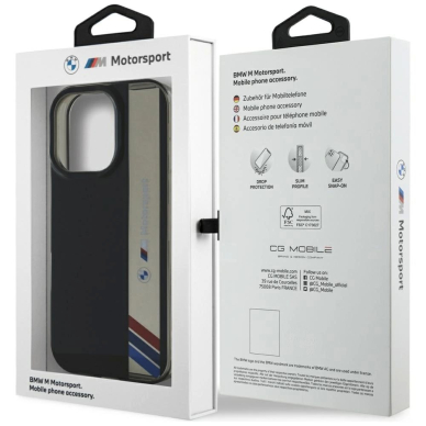 BMW Motorsport IML Vertical Stripe iPhone 16 Pro Max Dėklas - Juodas 7