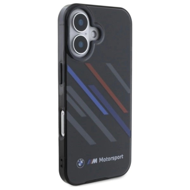 iPhone 16 Plus – BMW Motosport IML Random Stripes dėklas - Juodas 3