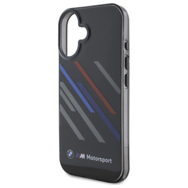 iPhone 16 Plus – BMW Motosport IML Random Stripes dėklas - Juodas 5