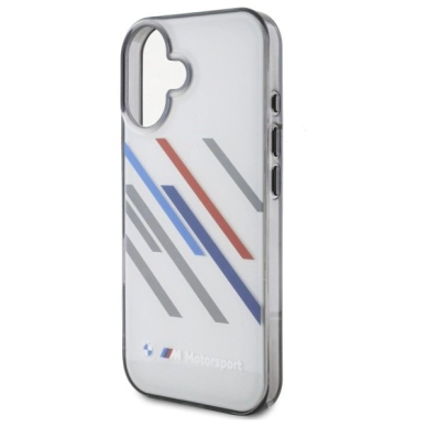 iPhone 16 Plus – BMW Motosport IML Random Stripes dėklas - Pilkas 5