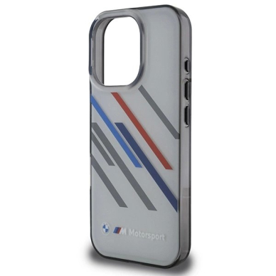 iPhone 16 Pro Max – BMW Motosport IML Random Stripes dėklas - Pilkas 5