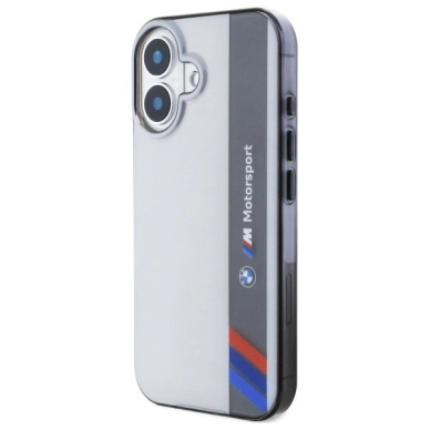 iPhone 16 Plus – BMW Motosport IML Vertical Stripe dėklas - Pilkas 1