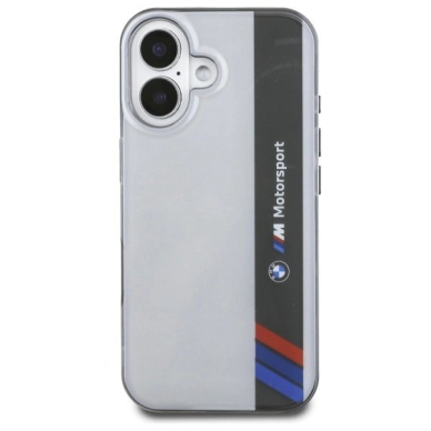 iPhone 16 Plus – BMW Motosport IML Vertical Stripe dėklas - Pilkas 2 iPhone 16 Plus – BMW Motosport IML Vertical Stripe dėklas - Pilkas 2