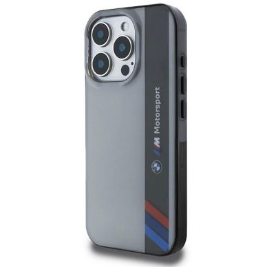 iPhone 16 Pro Max – BMW Motosport IML Vertical Stripe dėklas - Pilkas 1