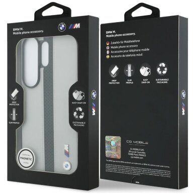 Samsung Galaxy S26 Ultra BMW Perforated Stripe Logo MagSafe dėklas – pilkas 7
