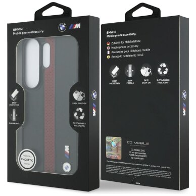 Samsung Galaxy S26 Ultra BMW Perforated Stripe Logo MagSafe dėklas – raudonas 7