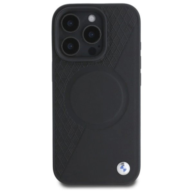 Orginalus BMW Dėklas Sign Leather Half Textured And Circle MagSafe iPhone 16 Pro Max - Juodas 2 Orginalus BMW Dėklas Sign Leather Half Textured And Circle MagSafe iPhone 16 Pro Max - Juodas 2