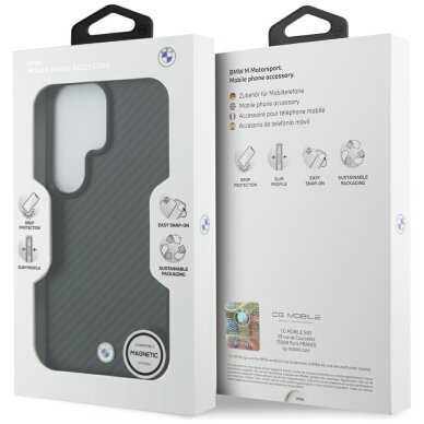 Samsung Galaxy S26 Ultra BMW Sign Magnetic Carbon Fiber MagSafe dėklas – juodas 7