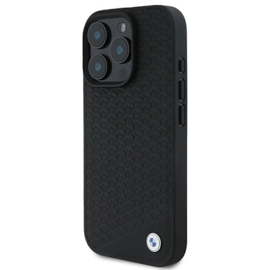 iPhone 16 Pro Max – BMW Signature Leather Diamond Metal Logo MagSafe dėklas - Juodas 1