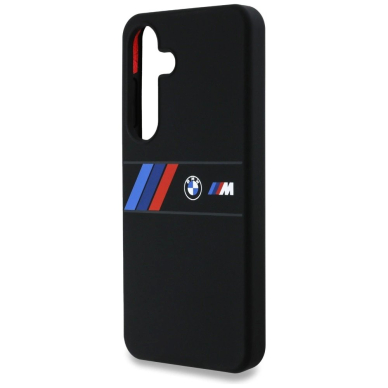 BMW Silikoninis Middle Tricolor Stripes MagSafe Dėklas skirtas Samsung Galaxy S25 - Juodas 5