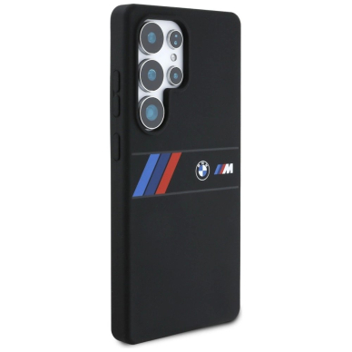 BMW Silikoninis Middle Tricolor Stripes MagSafe Dėklas skirtas Samsung Galaxy S25 Ultra - Juodas 3
