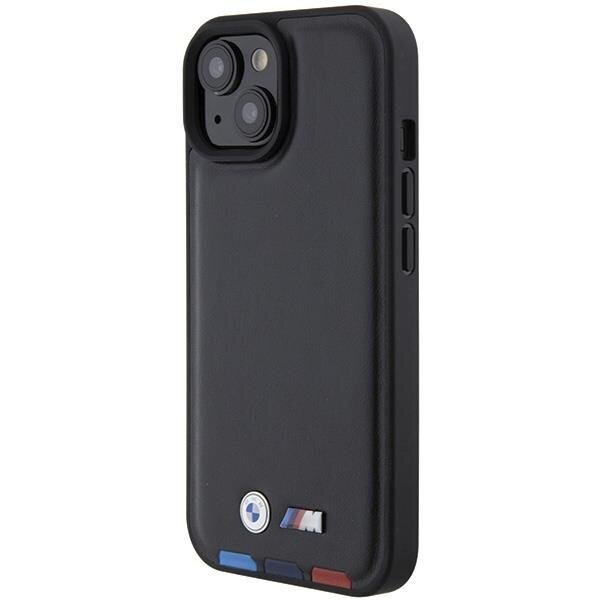 Originalus BMW dėklas BMHCP15S22PTDK iPhone 15 6.1  Juodas Leather Stamp Tricolor 1 Originalus BMW dėklas BMHCP15S22PTDK iPhone 15 6.1  Juodas Leather Stamp Tricolor 1