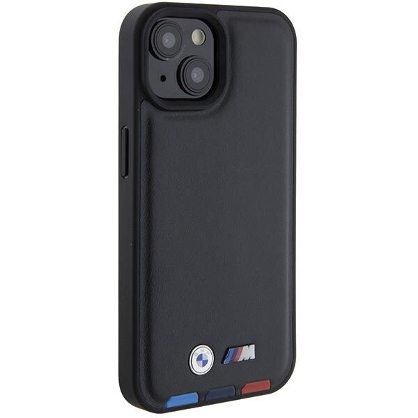 Originalus BMW dėklas BMHCP15S22PTDK iPhone 15 6.1  Juodas Leather Stamp Tricolor 3 Originalus BMW dėklas BMHCP15S22PTDK iPhone 15 6.1  Juodas Leather Stamp Tricolor 3