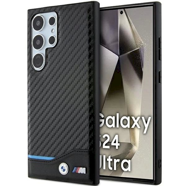 Galaxy S24 Ultra BMW BMHCS24L22NBCK dėklas – juodas, odinis, Carbon Galaxy S24 Ultra BMW BMHCS24L22NBCK dėklas – juodas, odinis, Carbon