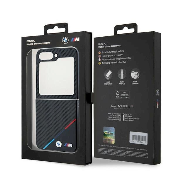 BMW Carbon Tricolor Dėklas Samsung Galaxy Z Flip 6 - Juodas 7 BMW Carbon Tricolor Dėklas Samsung Galaxy Z Flip 6 - Juodas 7