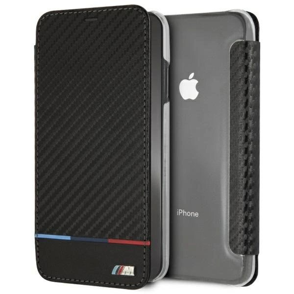BMW Carbon Tricolor Stripe iPhone XS Max Dėklas - Juodas BMW Carbon Tricolor Stripe iPhone XS Max Dėklas - Juodas