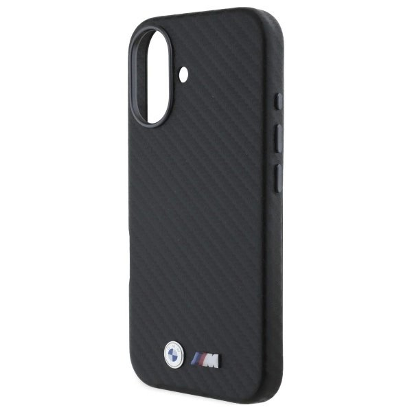 Orginalus BMW Dėklas Carbon Wrapped Metal iPhone 16 - Juodas 5 Orginalus BMW Dėklas Carbon Wrapped Metal iPhone 16 - Juodas 5