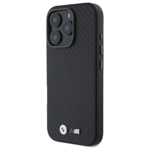 Orginalus BMW Dėklas Carbon Wrapped Metal iPhone 16 Pro Max  - Juodas 1 Orginalus BMW Dėklas Carbon Wrapped Metal iPhone 16 Pro Max  - Juodas 1